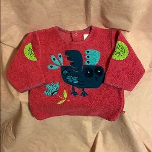 Zutano Pink Fleece Bird Sweater Size 12 Months